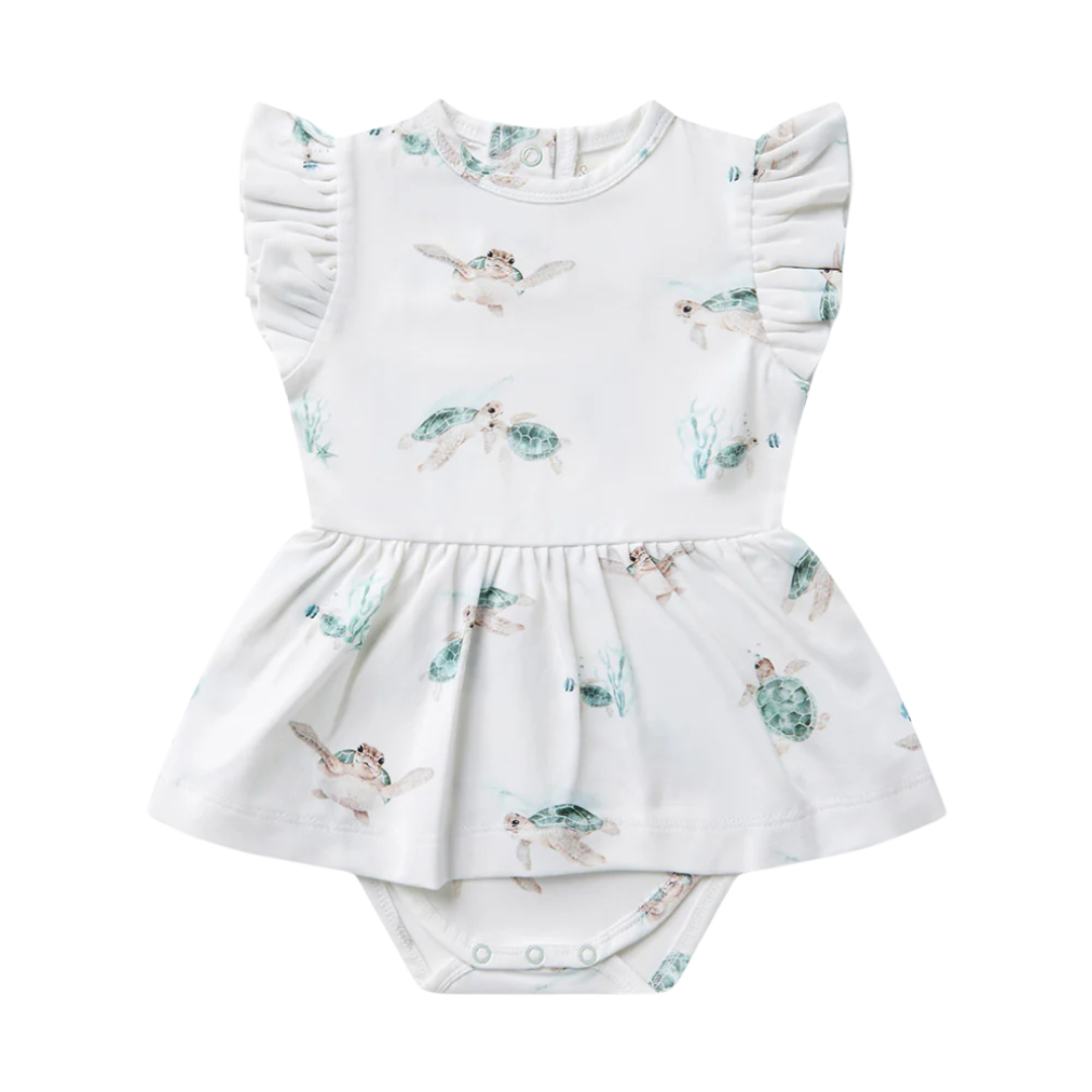 SNUGGLE HUNNY KIDS TURTLE SHORT SLEEVE DRESS