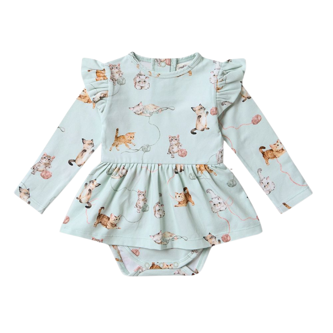 SNUGGLE HUNNY KITTENS LONG SLEEVE DRESS