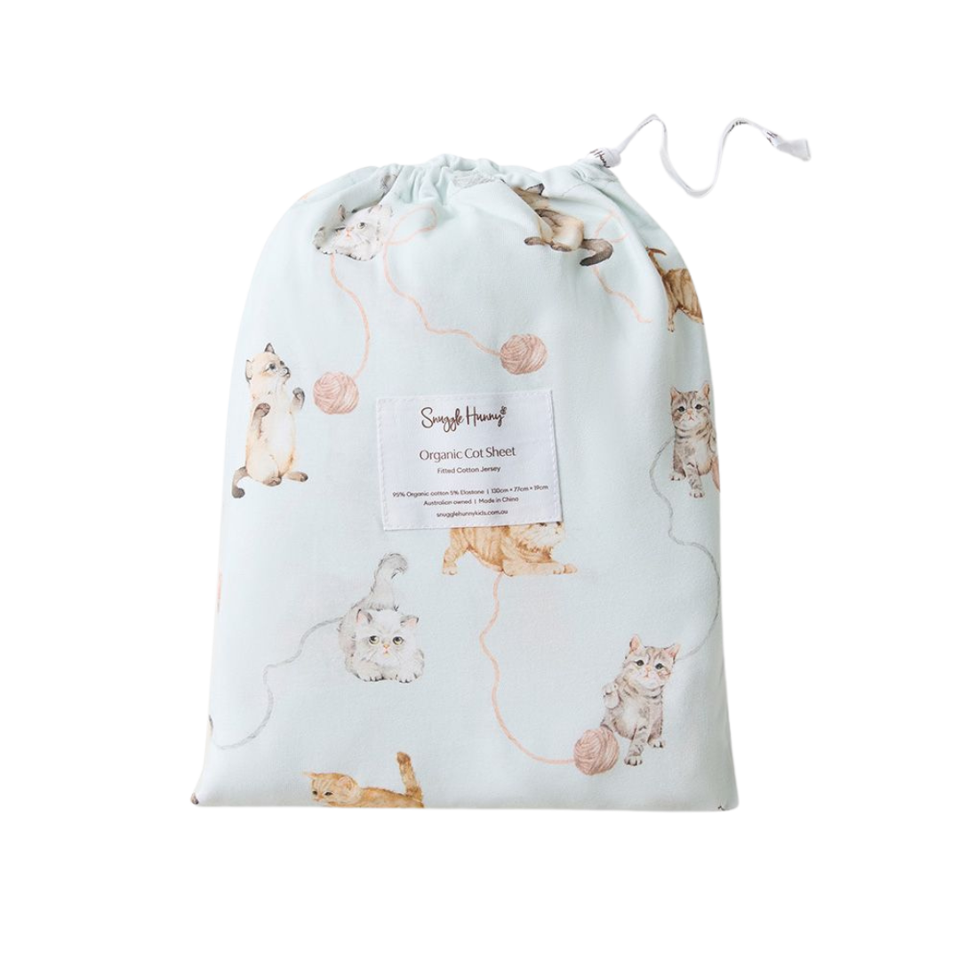 SNUGGLE HUNNY KITTENS FITTED COT SHEET