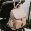 OIOI SIGNATURE NAPPY BACKPACK - OAT  DIMPLE FAUX LEATHER