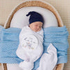 SNUGGLE HUNNY KIDS BABY BLUE DIAMOND KNIT BABY BLANKET