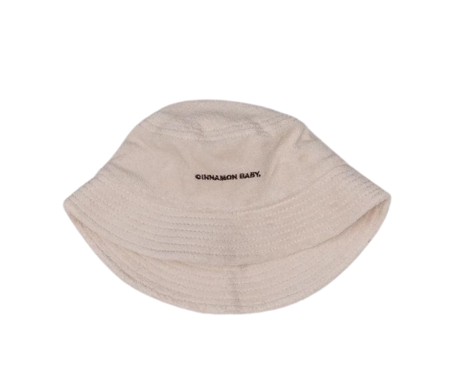 CINNAMON BABY TERRY TOWELLING BUCKET HAT - CREAM