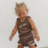 CINNAMON BABY TERRY SINGLET - DARK CHOCOLATE