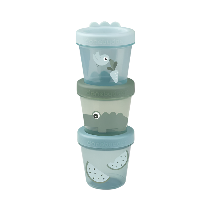 DONE BY DEER BABY FOOD CONTAINER 3-PIECE CROCO GREEN