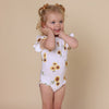 SNUGGLE HUNNY KIDS SUNFLOWER SHORT SLEEVE BODYSUIT WITH FRILL