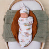 SNUGGLE HUNNY FARM SNUGGLE SWADDLE & BEANIE SET