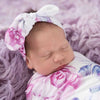 SNUGGLE HUNNY KIDS SWADDLE & TOPKNOT SET - LILAC SKIES